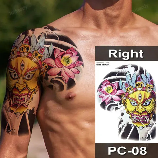 Men Boy Temporary Tattoo Stickers Shoulder Chest Muscle Body Art Painting Large Tattoos Adult Sexy Fake Tattoo Dragon Totem Big