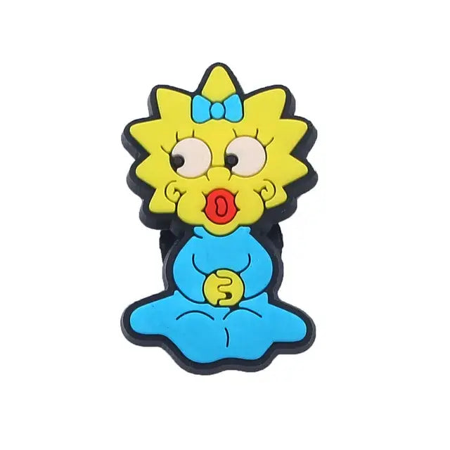 Single sale 1pcs Cartoon Simpson Shoe Charms PVC Accessories DIY Shoe Decoration For Classic Clogs Kids X-mas Gifts