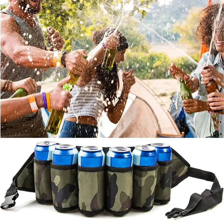 Portable Waist Beer Belt Holster Wine Bottles Beverage Holder Hanging Organizer For Climbing Camping Hiking Dropship