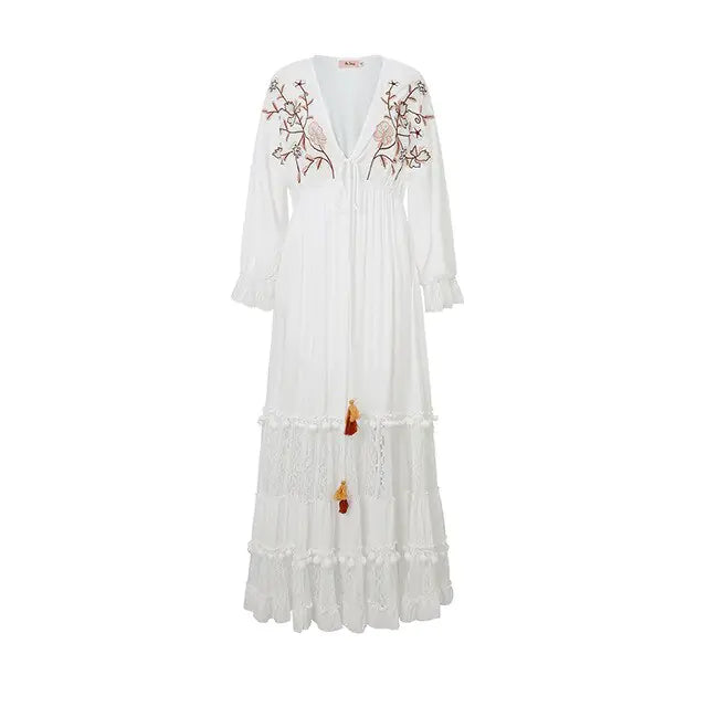 2023 New Embroidered Floral Maxi Dress