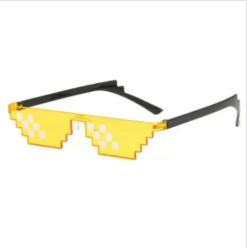 NEW Design Funny Mosaic Sunglasses Thug Life Sun Glasses Pixel Black Retro Gamer Robot Sunglasses Birthday Party Cosplay Favors