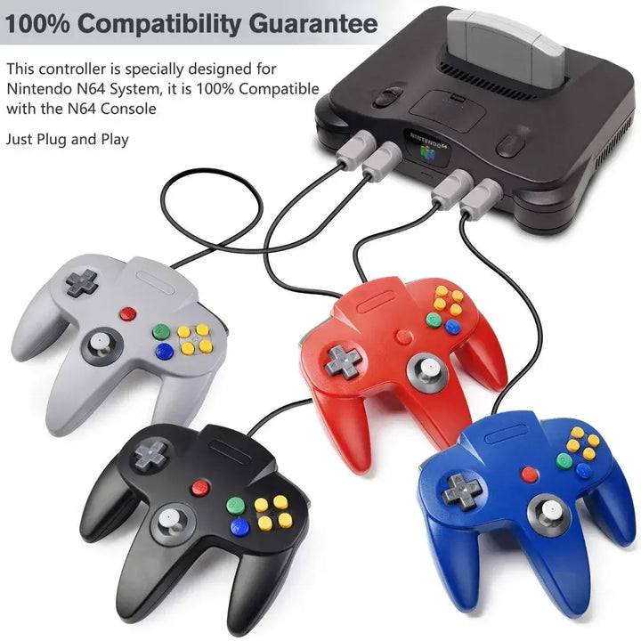 N64 Controller Classic 64-bit Wired Remote Control Gamepad Gaming Joystick Retro Video Game System Console Accessories Joypad