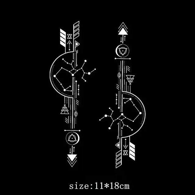 Constellation Sword Tattoo Stickers Herbal Juice Non Reflective Waterproof Female Lasting Male Arm Chest Faux Tatouage Adesivos