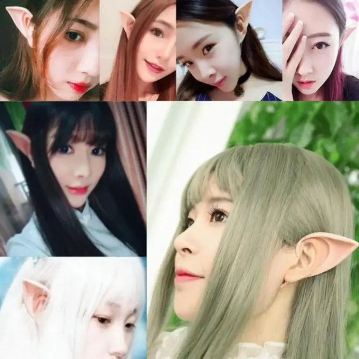 Halloween Vampire Teeth Props Latex Ears Fairy Cosplay Costume Accessor Angel Elven Elf Ears Photo Props Adult Kids Cosplay Toys