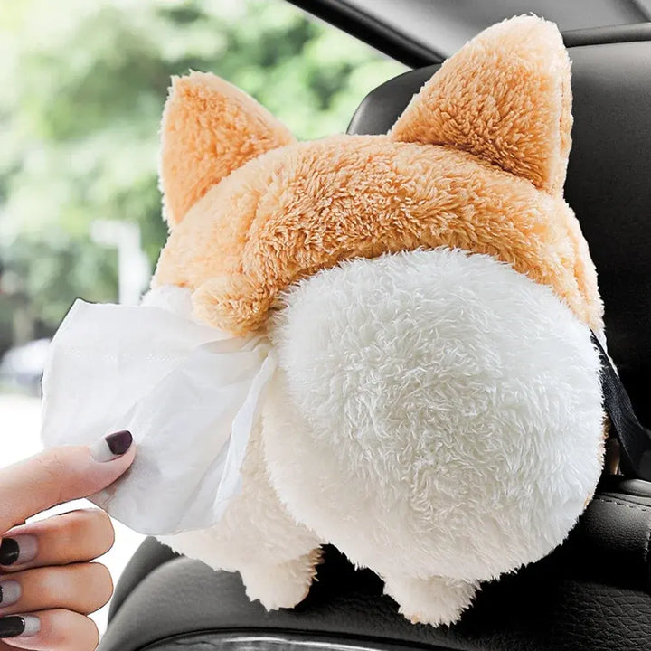 Creative Corgi Ass Tissue Box Soft Cartoon Paper Napkin Case Cute Animals Car Paper Boxes Lovely Napkin Holder for Car Seat