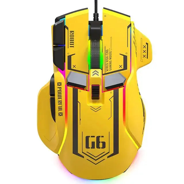 G6 Wire-controlled RGB Gaming Mouse Programmable Mouse 12800 DPI Programmable Game Mice for Computer PC Laptop Accessories