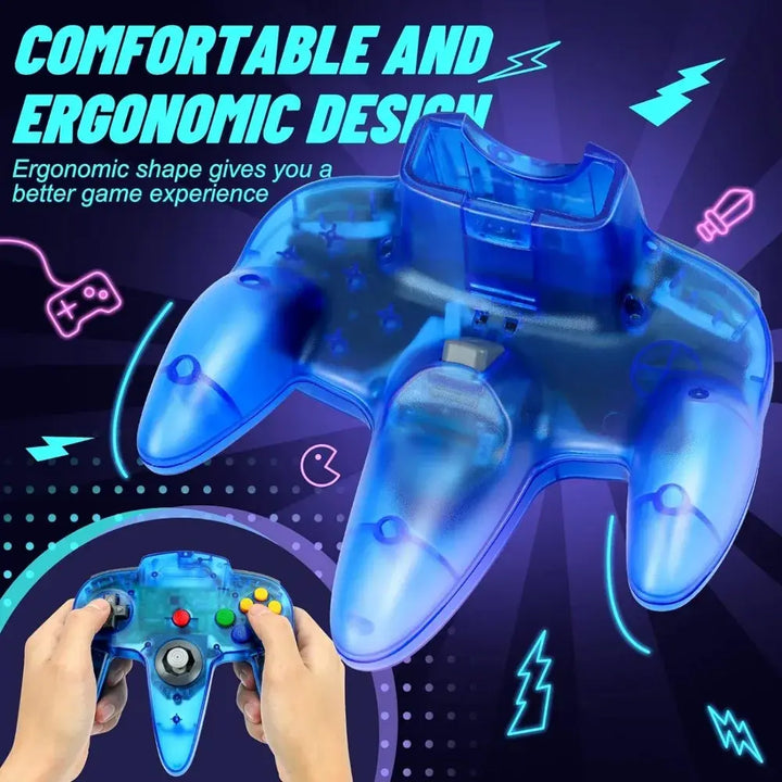 N64 Controller Classic 64-bit Wired Remote Gamepad Control Gaming Joystick Accessories Retro Video Game System Console Joypad