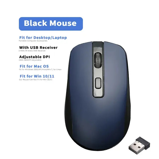 2.4GHz Wireless Mouse Optical Mice with USB Receiver Gamer 1600DPI 6 Buttons Mouse For Computer Laptop Accessories Mouse Gamer