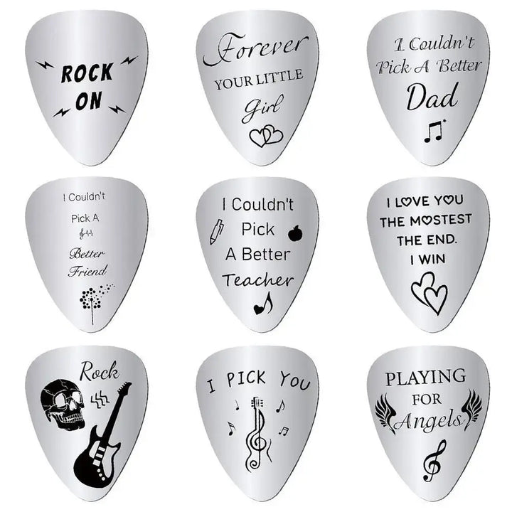 2pc Metal Guitar Picks Plectrum Stainless Steel Metal Guitar Picks  Electric Guitarra Parts Accesorios