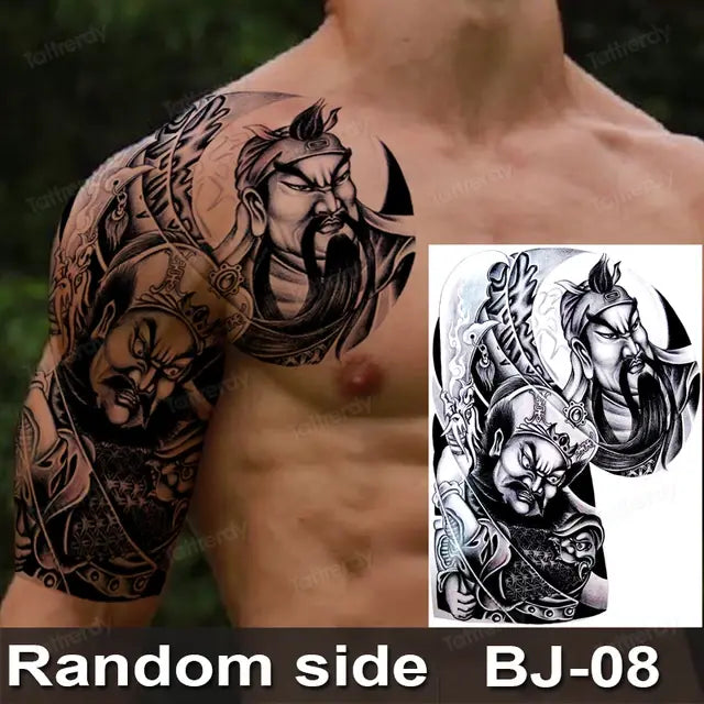 Men Boy Temporary Tattoo Stickers Shoulder Chest Muscle Body Art Painting Large Tattoos Adult Sexy Fake Tattoo Dragon Totem Big