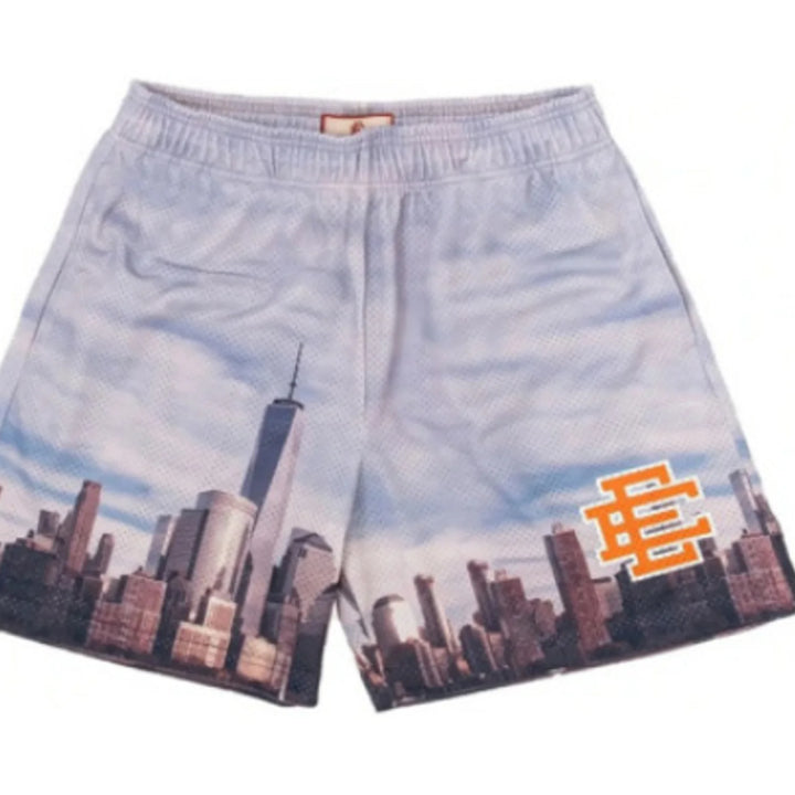 Cartoon Print Gym Shorts Quick Dry Mesh