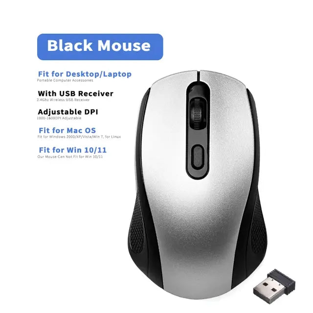 2.4GHz Wireless Mouse Optical Mice with USB Receiver Gamer 1600DPI 6 Buttons Mouse For Computer Laptop Accessories Mouse Gamer