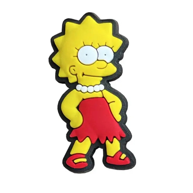 Single sale 1pcs Cartoon Simpson Shoe Charms PVC Accessories DIY Shoe Decoration For Classic Clogs Kids X-mas Gifts