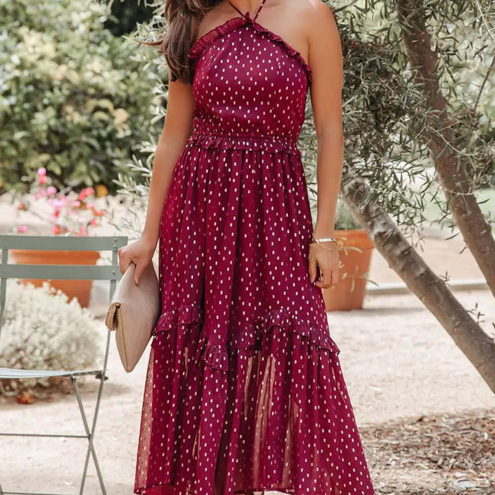 Red Polka Dot Long Dress