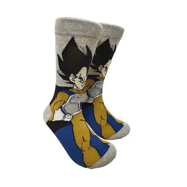 Dragon Ball Son Goku Anime Socks Men Cartoon Hip Hop Print Skateboard Socks Personality Casual Cotton Long Sock Breathable Sock