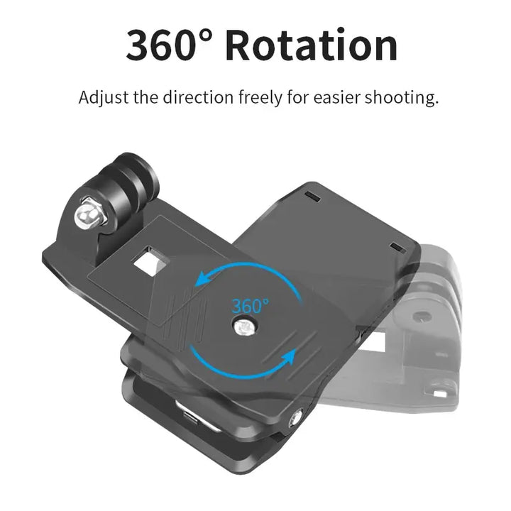 for Insta360 X4 X3 / X2 Accessories 360 Degree Rotary Backpack Clip Clamp Mount for Insta 360 ONE X 2 Sport