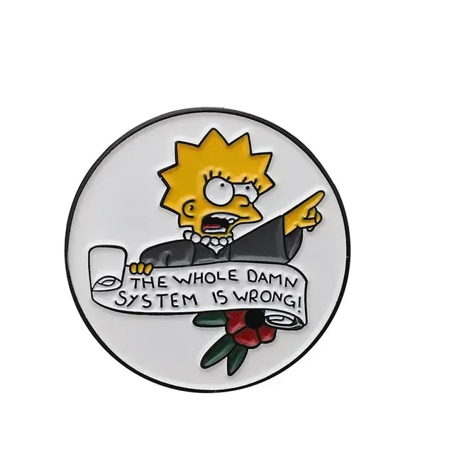 Classic TV The Simpsons Enamel Pins Brooches Women Men Lapel Badges Cute Backpack Collar Fashion Jewelry Gifts for Kids Friends