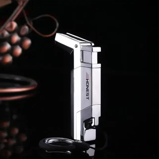 Windproof Portable Turbine Spray Gun Butane Lighter ,  Key Ring,   Cigar Cigarette Accessories, Outdoor Gadgets, Men's Gift