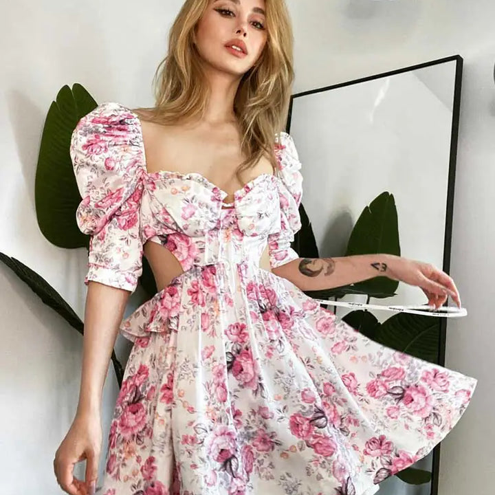 Boho Inspired Pink Floral Dress