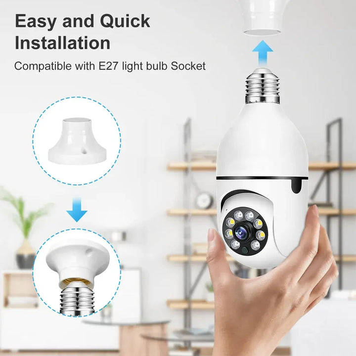 Mini Wifi Camera 5G HD 1080P LED Light 360 Wireless Panoramic Home Security CCTV E27 Fisheye Bulb Lamp IP Camera Two Ways Audio