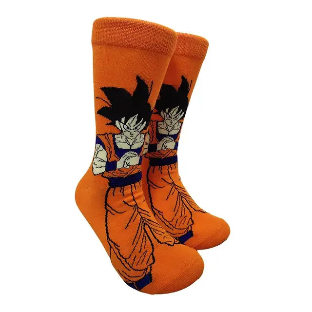 Dragon Ball Son Goku Anime Socks Men Cartoon Hip Hop Print Skateboard Socks Personality Casual Cotton Long Sock Breathable Sock