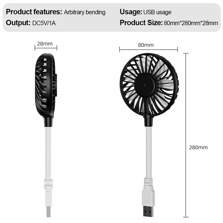 Creative Office Summer Cooling Fan Portable USB Input Fan Adjustable Mini Fan Brushless Mute Fan Laptop for Home Dorm Outdoor