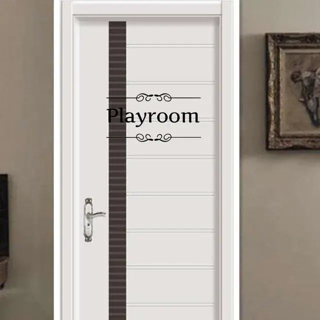 WC Toilet Entrance Sign Door Stickers For Public Place Home Decoration Creative Pattern Wall Decals Diy Funny Vinyl Mural Art