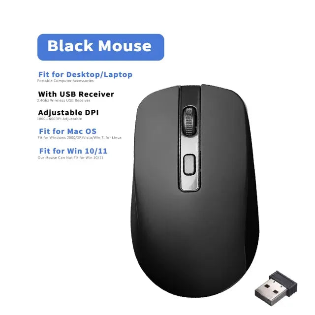 2.4GHz Wireless Mouse Optical Mice with USB Receiver Gamer 1600DPI 6 Buttons Mouse For Computer Laptop Accessories Mouse Gamer