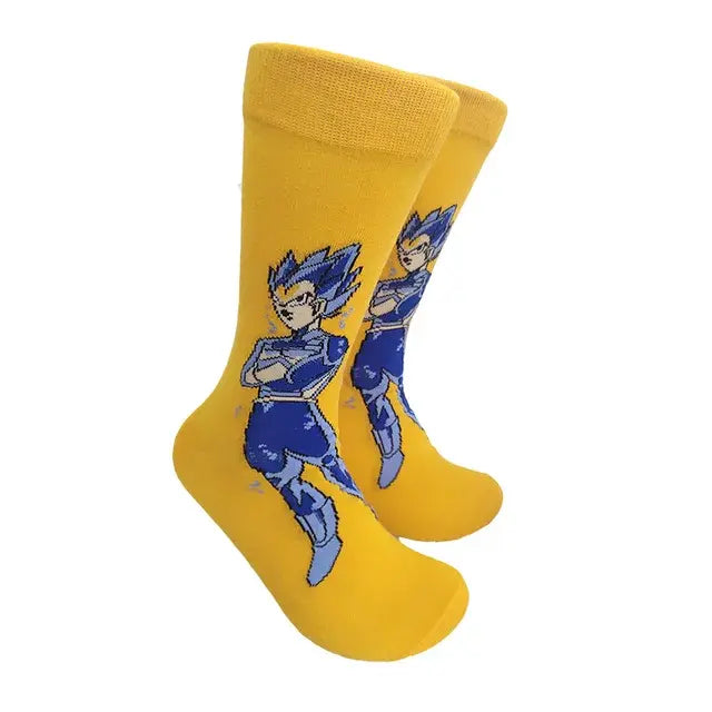 Dragon Ball Son Goku Anime Socks Men Cartoon Hip Hop Print Skateboard Socks Personality Casual Cotton Long Sock Breathable Sock