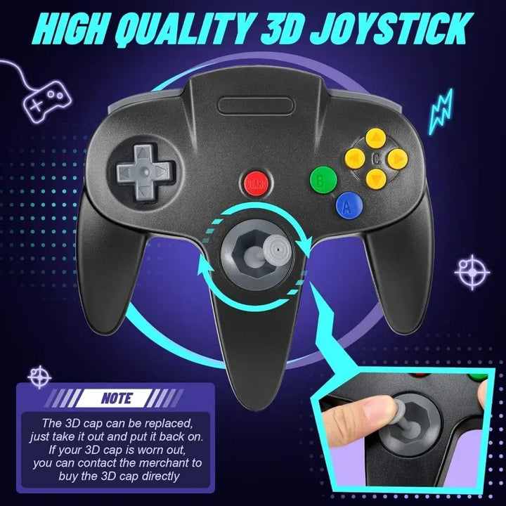 N64 Controller Classic 64-bit Wired Remote Control Gamepad Gaming Joystick Retro Video Game System Console Accessories Joypad