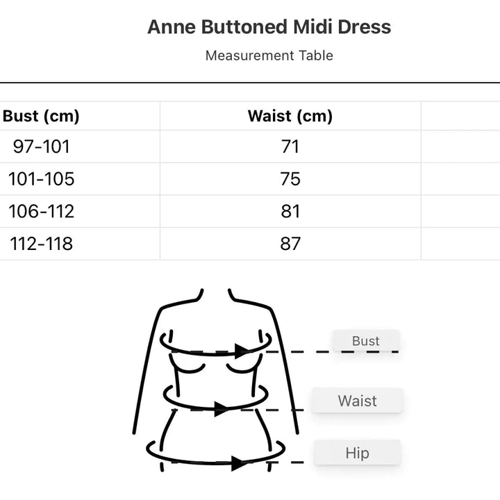 Midi Dress with Buttons Anne