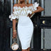 Elegant White Bodycon Evening Dress