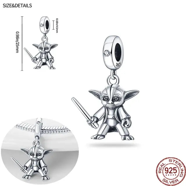 Fit Original Pandora 925 Silver Bracelet Star Wars Hot Toys Jewelry Charms Beads Womens Bracelet Fine DIY Birthday Making Gifts