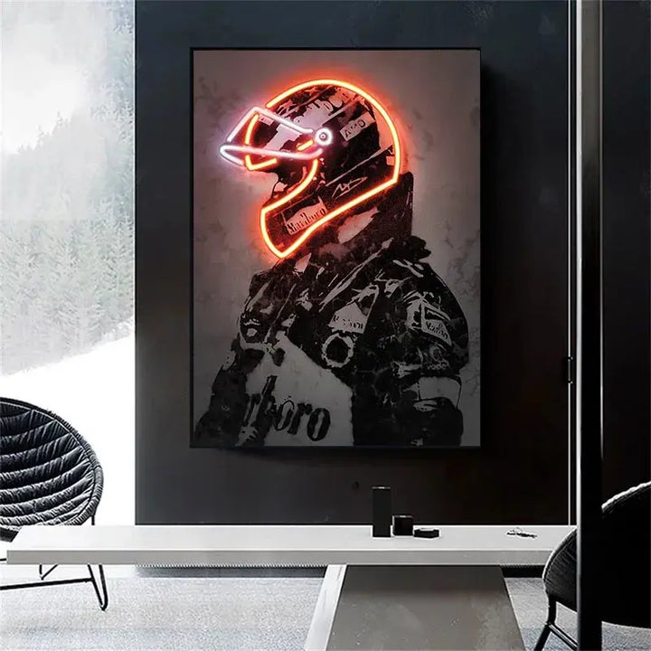 Cool Helmet Racing Car Canvas Painting Car Driver Hamilton Wall Art Picture Neno Print Posters for Home Decor Living Room Murals