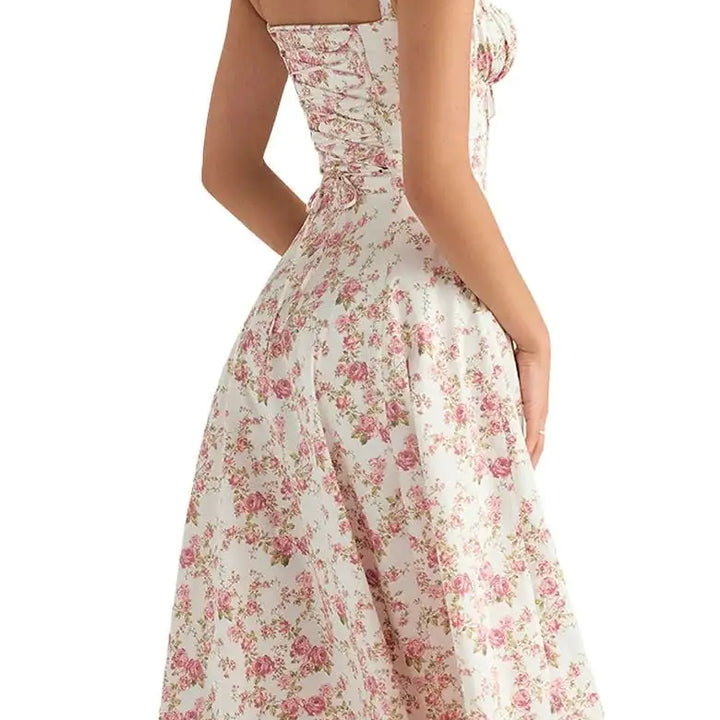 Floral Midriff Waist Shaper Dress