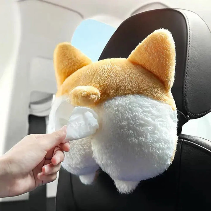 Creative Corgi Ass Tissue Box Soft Cartoon Paper Napkin Case Cute Animals Car Paper Boxes Lovely Napkin Holder for Car Seat