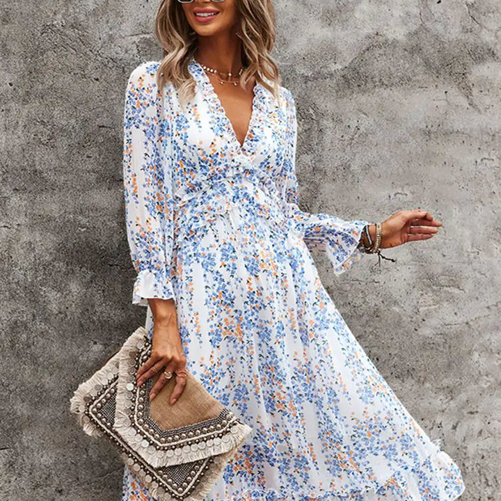 Fashion Long Sleeve Midi Dress