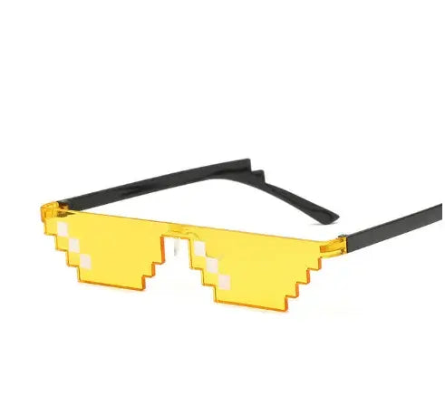 NEW Design Funny Mosaic Sunglasses Thug Life Sun Glasses Pixel Black Retro Gamer Robot Sunglasses Birthday Party Cosplay Favors