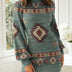 Bohemian Print Mini Dress for Women - Long Sleeve, Skinny Fit, Casual, for Autumn and Winter