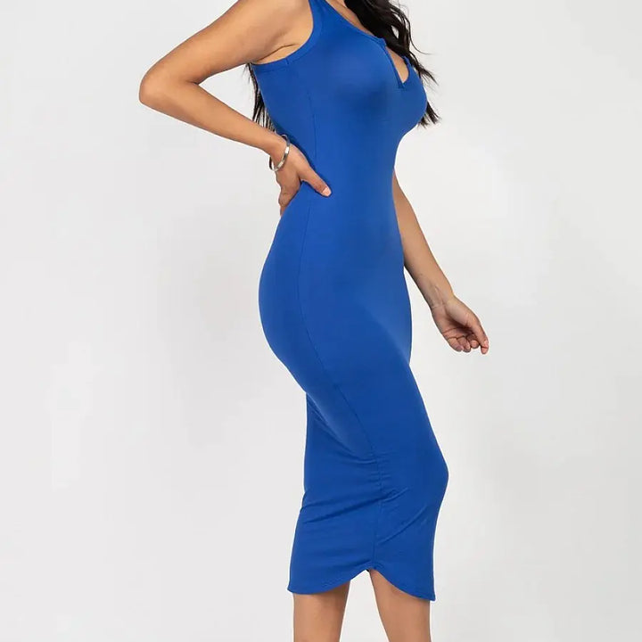 WOMEN SPLIT NECK TANK DRESS