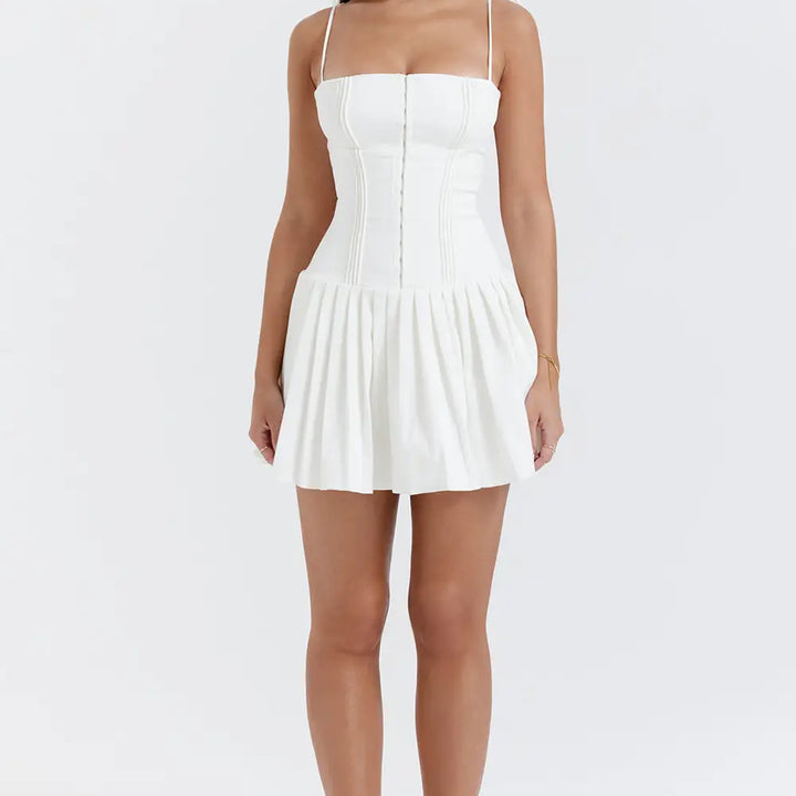 White Pleated Dress