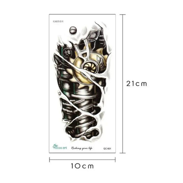 temporary tatoo men mechanical tiger temporary tattoo boy waterproof hand tatoo 3D robot tattoo sticker water transfer body art