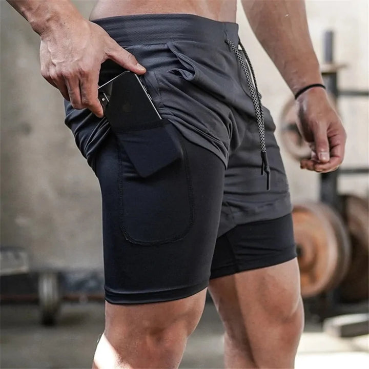 2020 Summer 2-in-1 Men's Gym Fitness Running Shorts