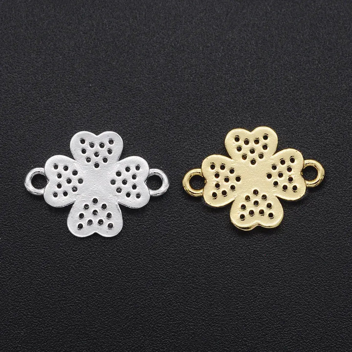 12x16mm 316 CZ Zircon DIY Jewelry  Flower Connectors Charm Wholesale Bulk Order Discounts Jewellery Connector