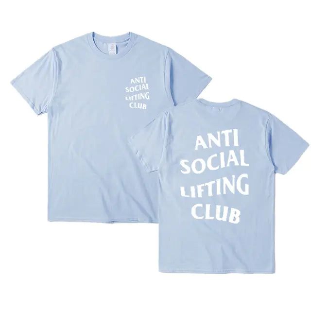 Anti Social Lifting Club T Shirt Exercise Fitness Letters