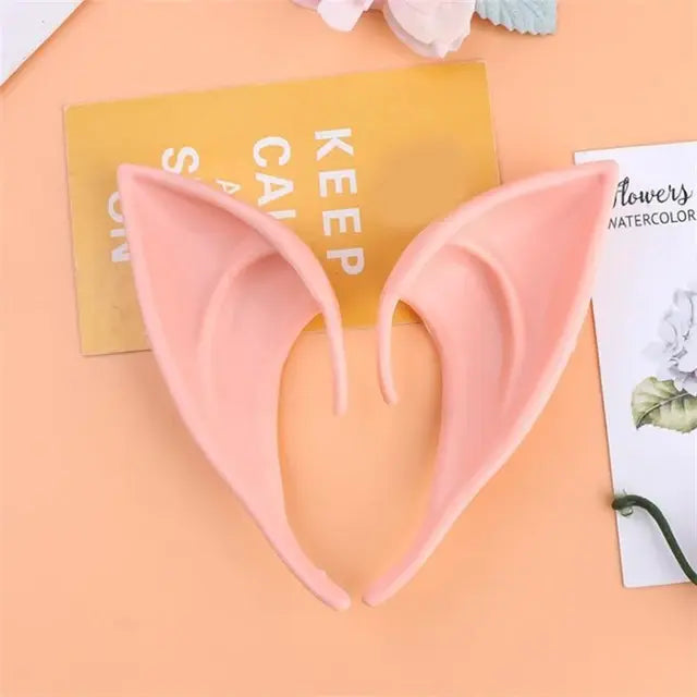 Halloween Vampire Teeth Props Latex Ears Fairy Cosplay Costume Accessor Angel Elven Elf Ears Photo Props Adult Kids Cosplay Toys