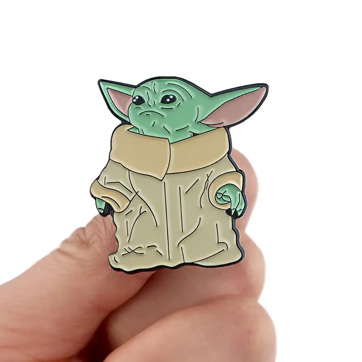 LT848 Cute Baby Yoda Enamel Pin Lapel Pins Badge Hats Clothes Backpack Decoration Jewelry Accessories Gifts