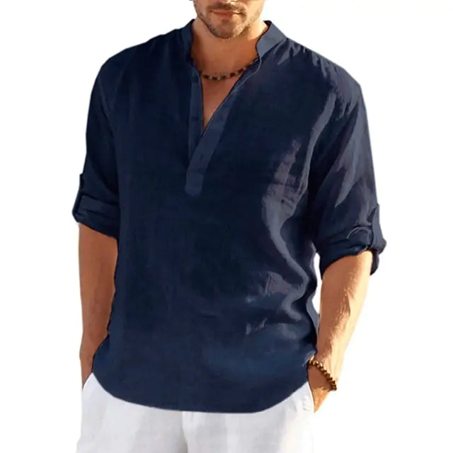 Men's Linen Long Sleeve Shirt