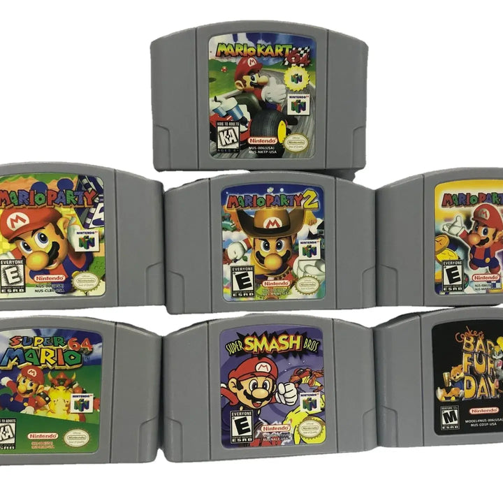 N64 Gaming Card Series 64 Bit Mary Rook Mario Kart Super smash party USA Version N64 Video Game Cartridge Card English Language