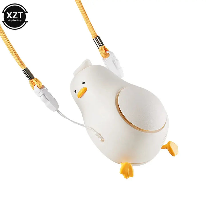 Portable Neck Fan Cartoon Duck USB Rechargeable Fan Mini Desktop Fan Office Desktop Student Outdoor Fan